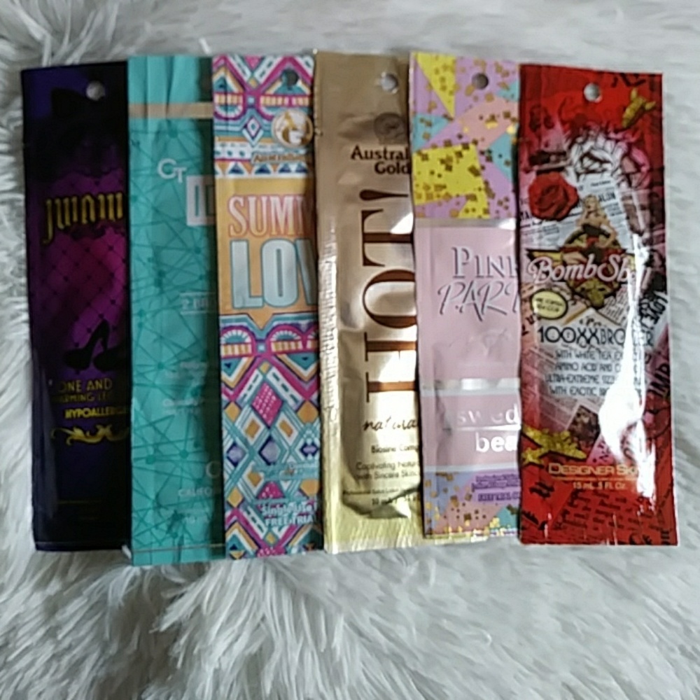 6 packets of tanning lotion